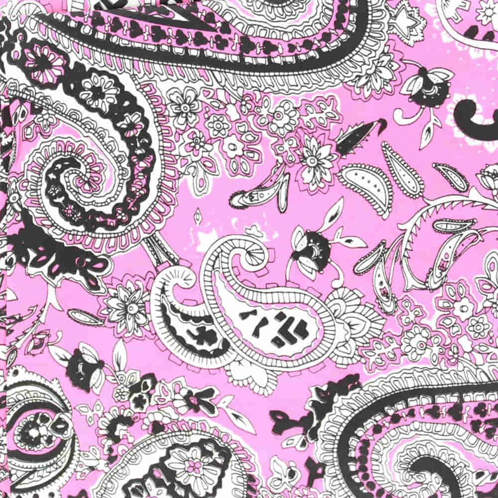 M & F Western Apparel Hot Pink / 33"x33" Paisley Print Wild Rag