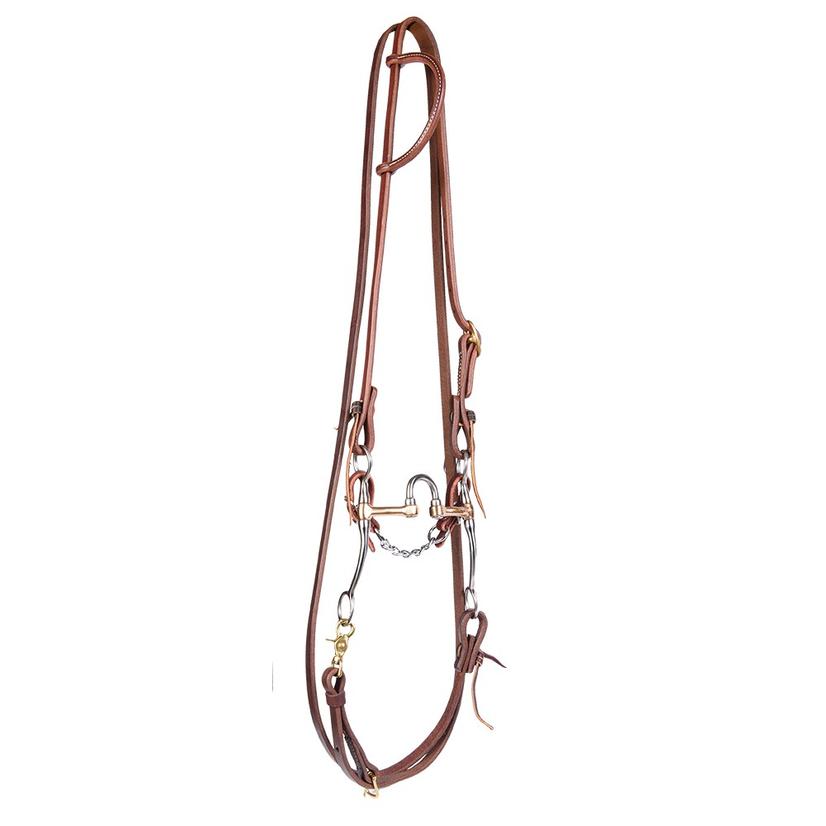 South Texas Tack Bridle Set w/ Metalab Stainless Steel Correctional Bit with Roping Reins
