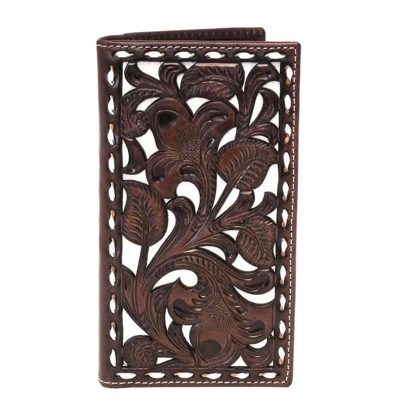 Nocona Brown Tooled Rodeo Wallet