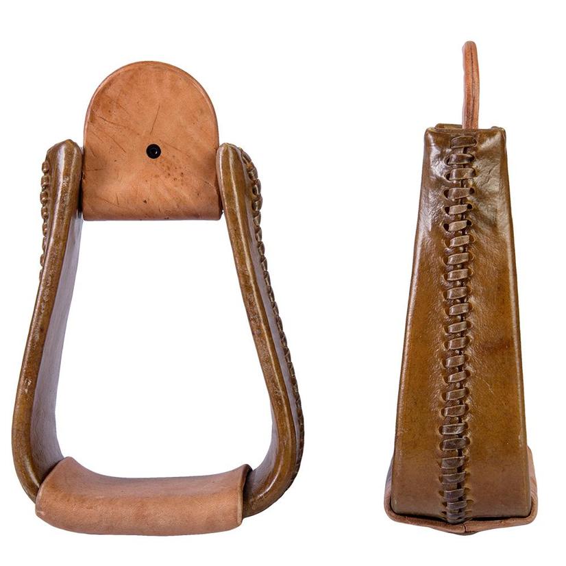 South Texas Tack Deep Roper Rawhide Stirrups 3"