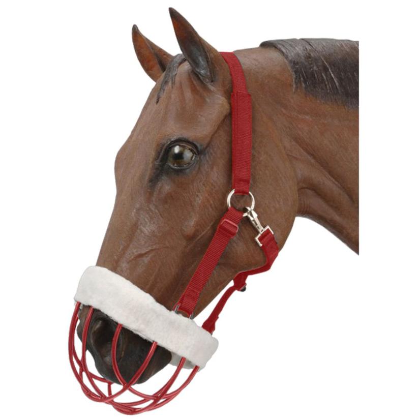 Vinyl Coated Muzzle with Headstall - Red