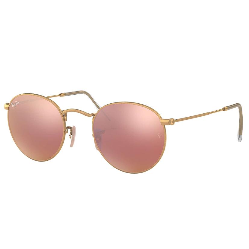 Ray Ban Round Metal Matte Gold Sunglasses
