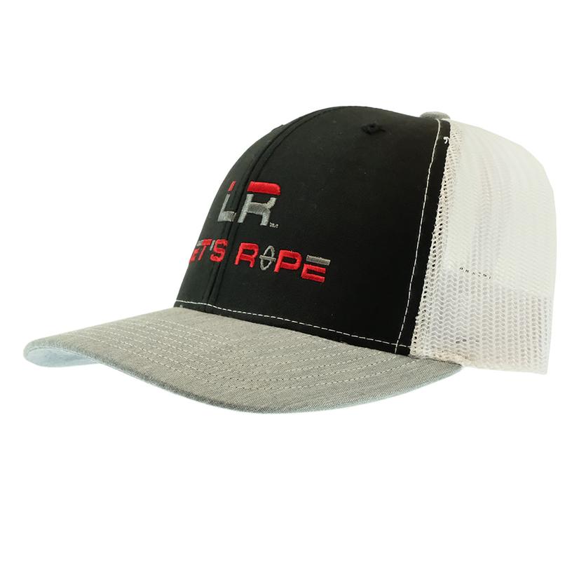 Let's Rope Black and Heather Grey with White Mesh Back Cap