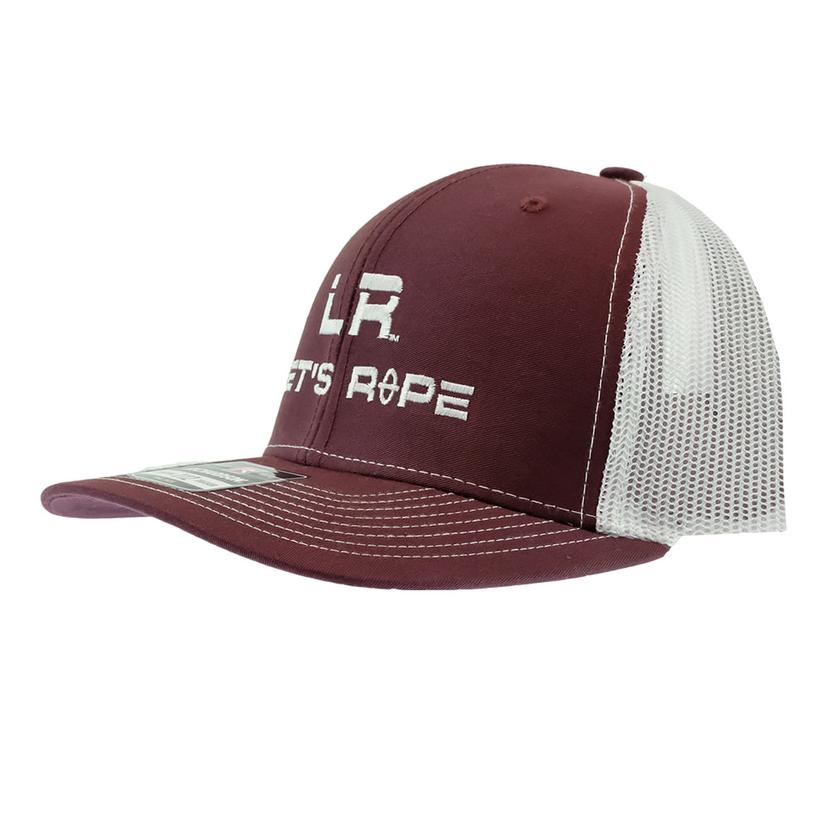 Let's Rope Maroon and White Mesh Back Cap
