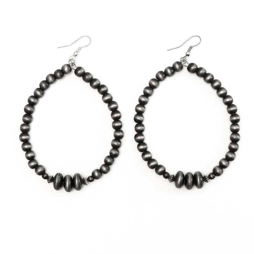 West and Co Jewelry Silver / Osfa West and Co. Silver Faux Navajo Pearl Hoop Earrings