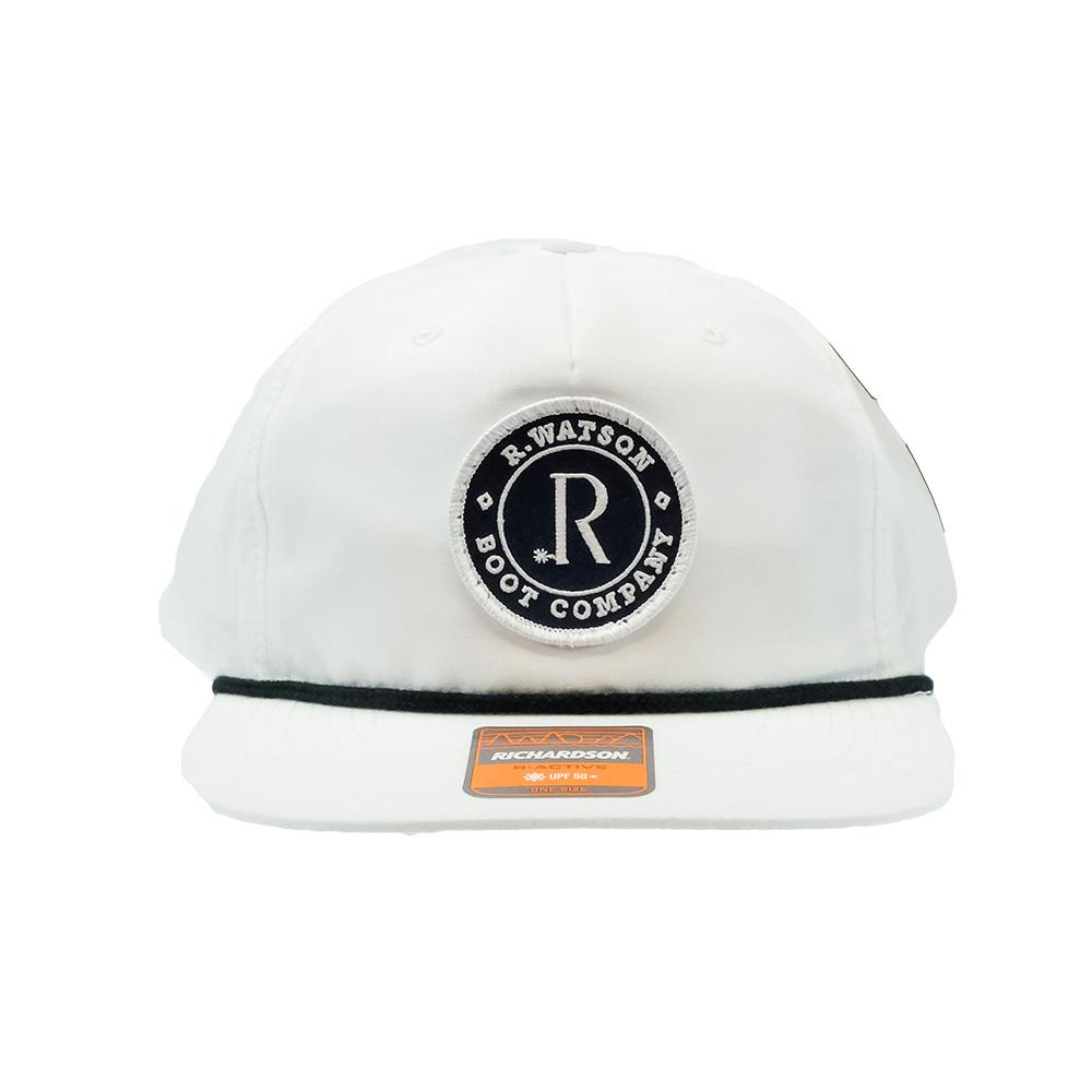 R Watson Hats OS / WHITE R. Watson White Round Patch Cap