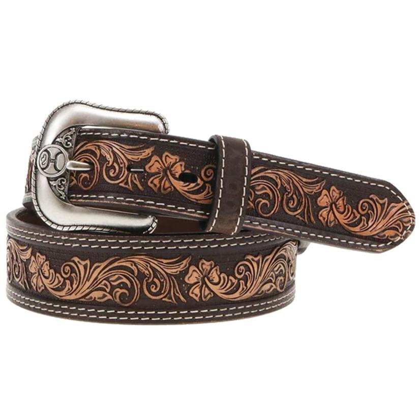 Hooey Apparel Hooey Tapered Natural Leather Filigree Embossed Men's Belt
