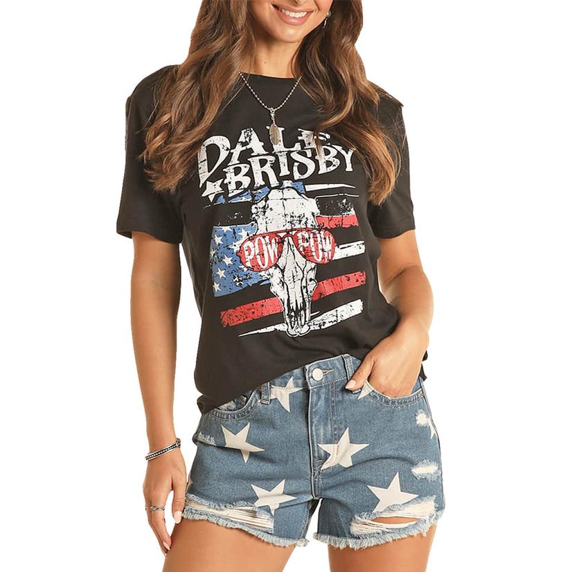 Rock & Roll Cowgirl Black Dale Brisby Graphic Women's Tee