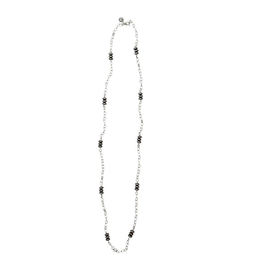 West and Co Jewelry Silver / 36 Inch West And Co Multi Link With Navajo Pearl Disc Necklace