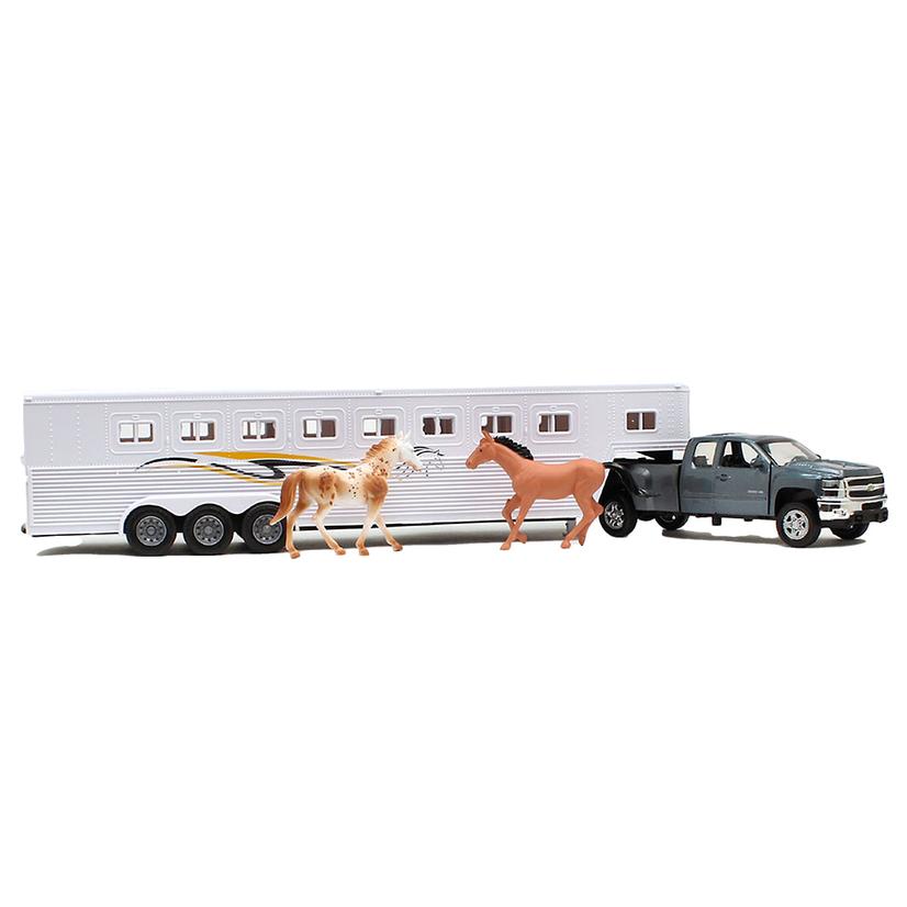 M & F Western Silver Truck and Horse Trailer Combo
