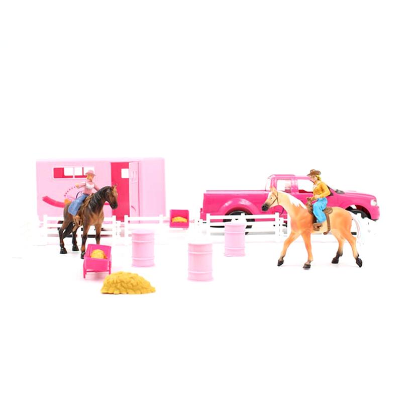 M & F Western Pink Truck and Trailer Combo