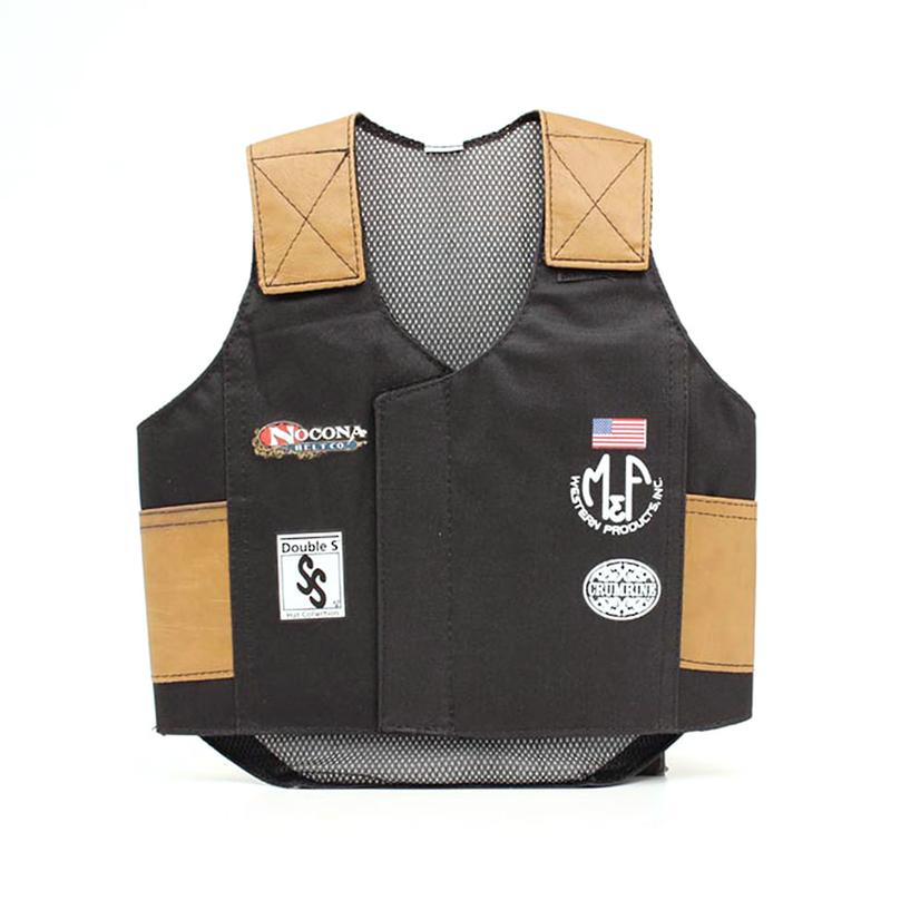M & F Black and Brown Kids Bull Rider Vest