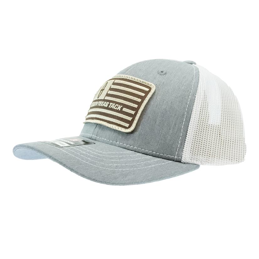 South Texas Tack Grey Cap with Flag Patch