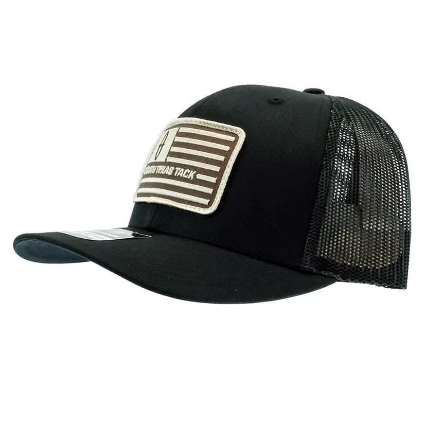 South Texas Tack Flag Patch Black Mesh Back Cap