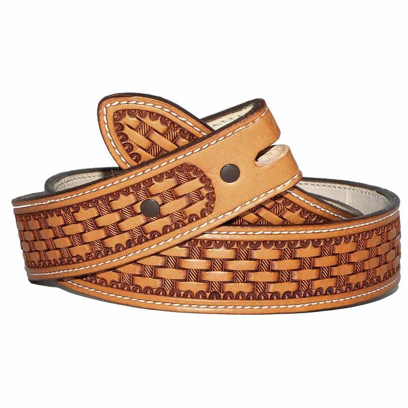 South Texas Tack Custom Handmade Basket Weave Leather Belt Extra-large