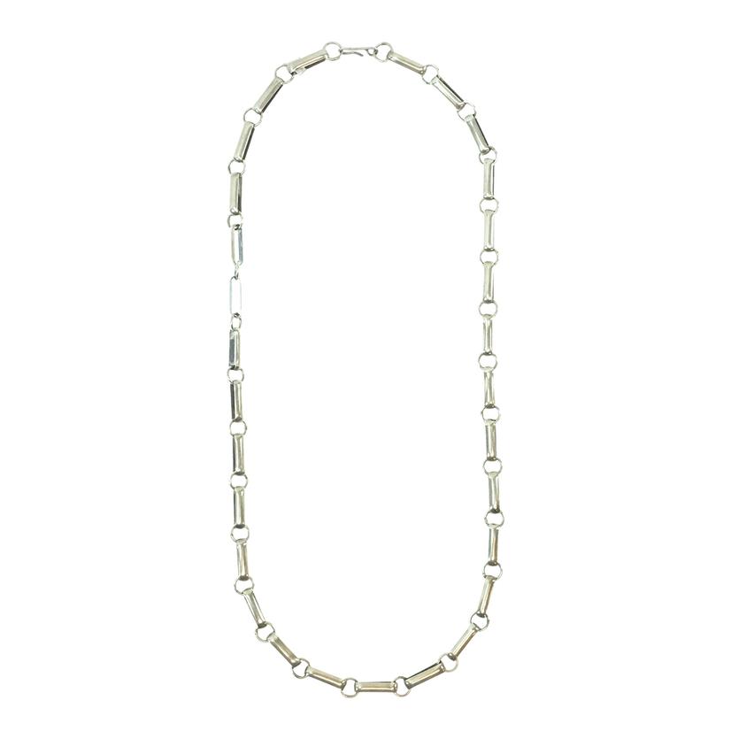 South Texas Tack Silver Paper Clip Chain Women's Necklace - 26"