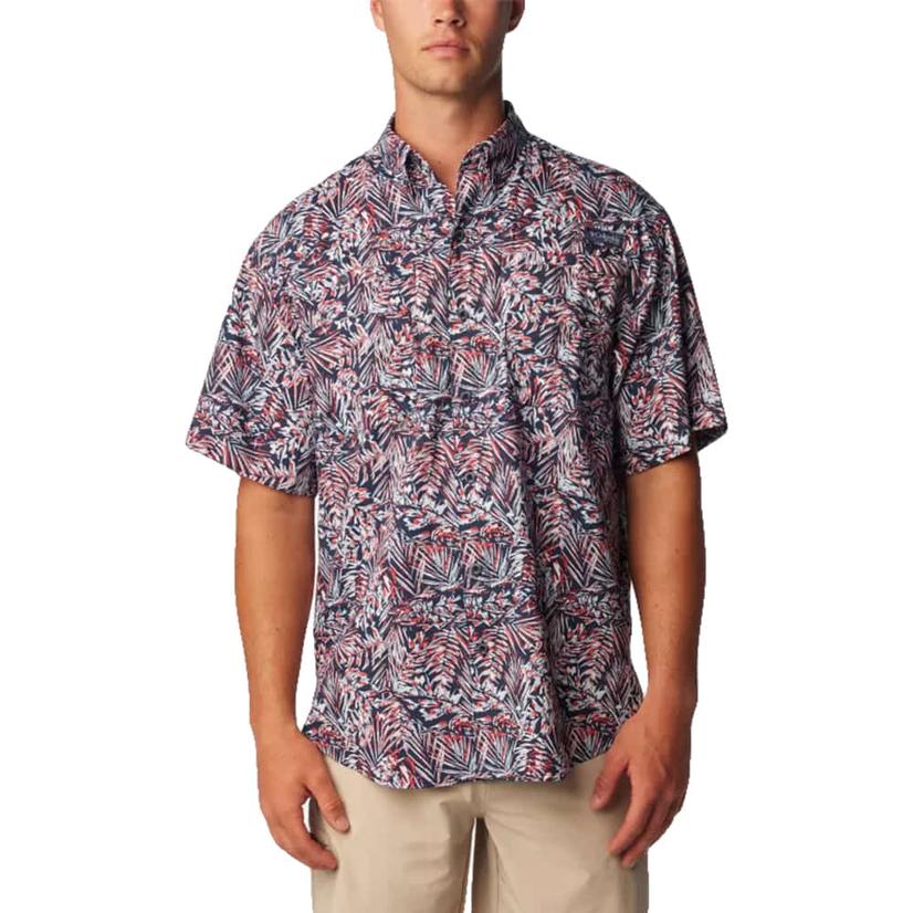 Columbia Sportswear Super Tamiami Short Sleeve Nocturnal Marlin Palms