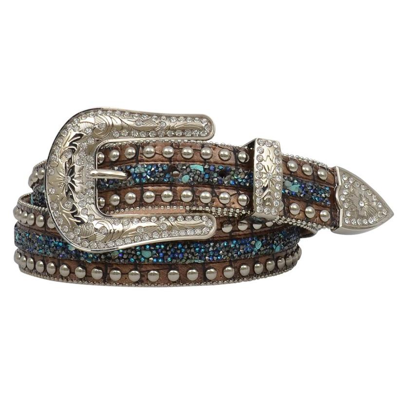 3D Belt Apparel 3D Turquoise Lined with Croc Print Women's Belt