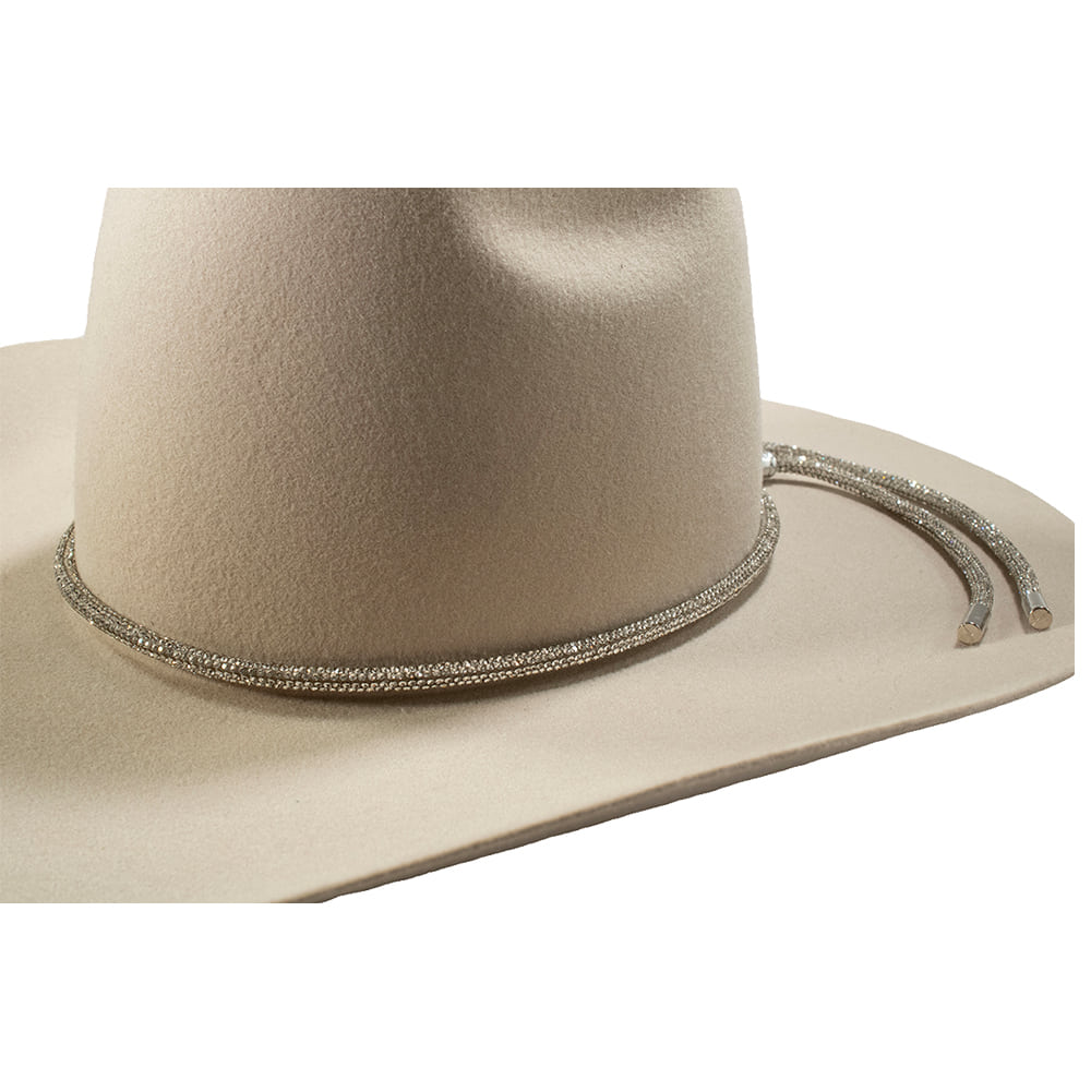 3D Belt Hats 3D Silver Rhinestoned Band 1/4" Hatband