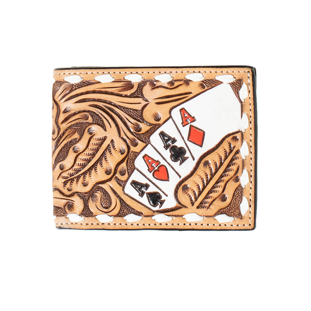 3D Belt Other 3D Belts Men’s Bifold Hand Painted Ace Cards Wallet