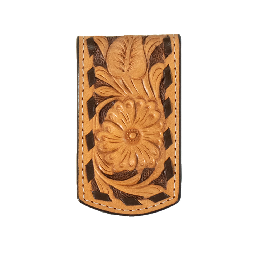 3D Belt Other 3D Belts Mens Magnetic Floral Tooled Money Clip