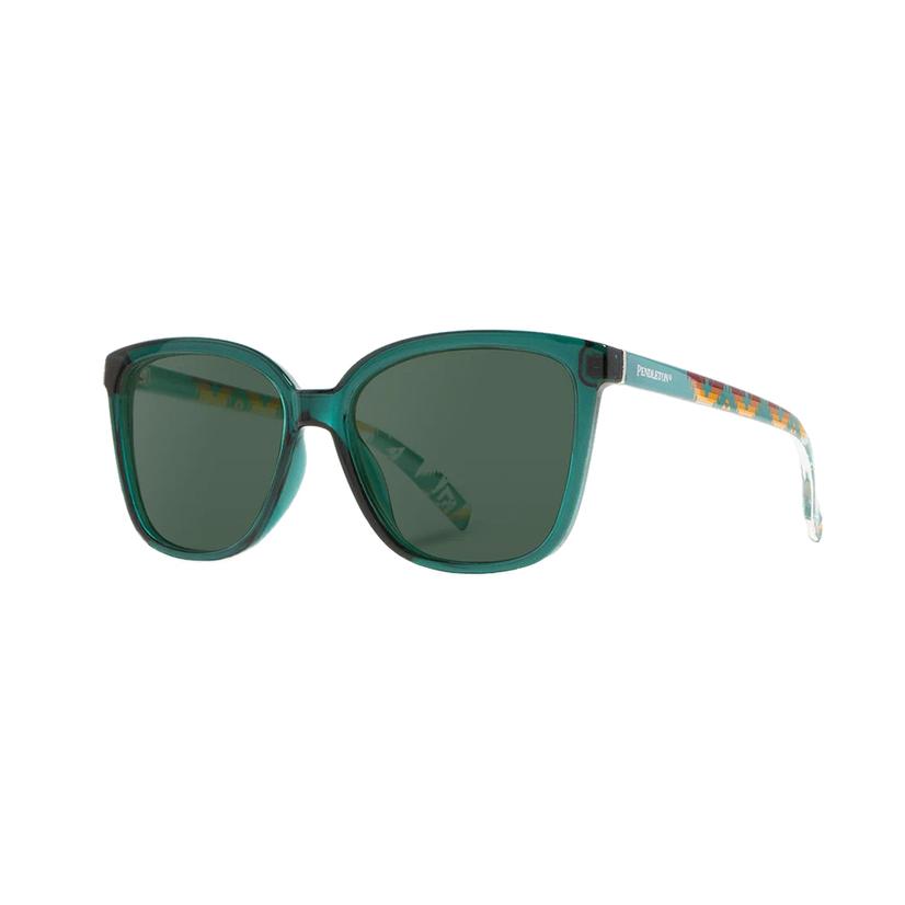 Shwood Pendleton Collection Rylahn Teal Crystal- Nehalem- Grey Polarized Sunglasses