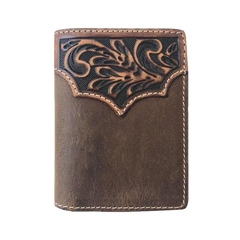 Roper Tan Leather Men's Trifold Wallet