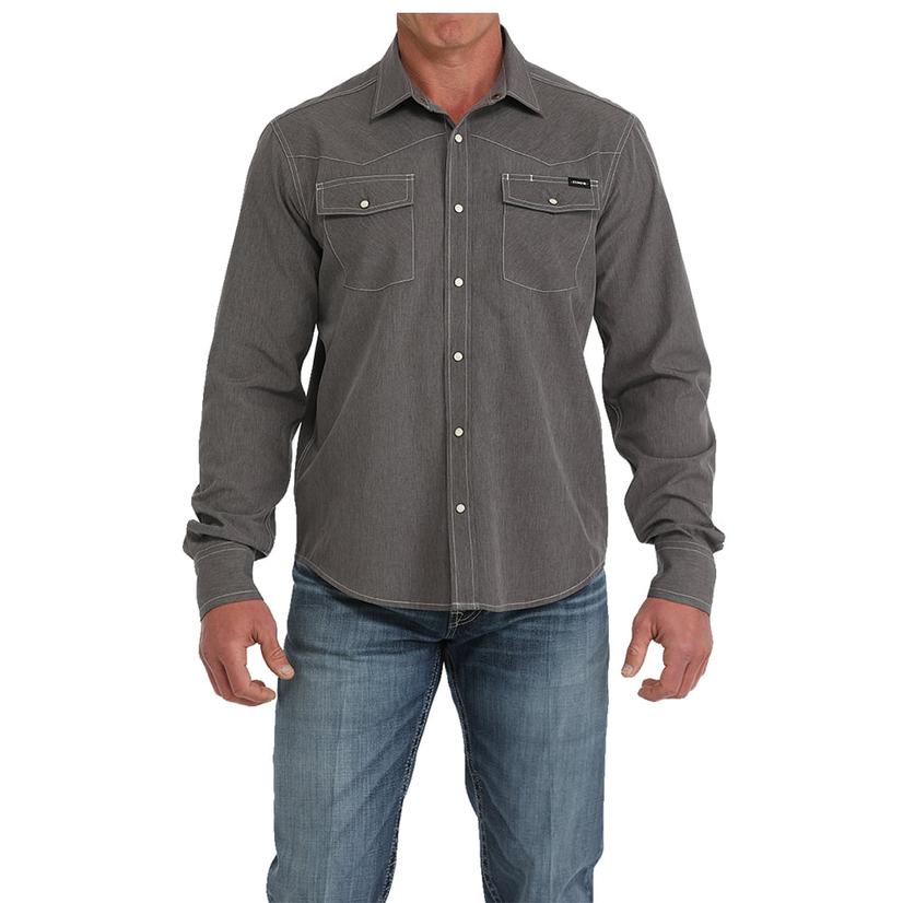 Arena Flex Long Sleeve Snap Men's Shirt In Charcoal by Cinch