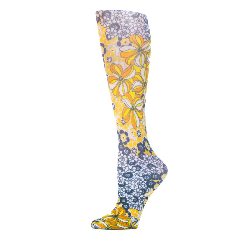 Celeste Stein Design Apparel Multi / OSFA Celeste Stein Designs Gina's Flowers 18" Trouser Sock