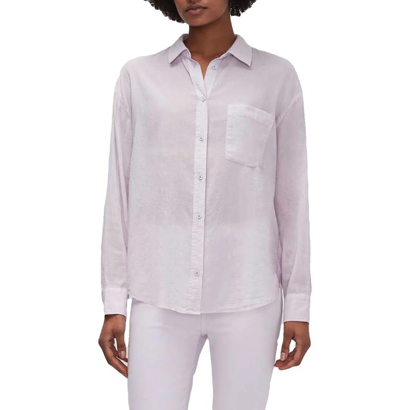 7 For All Mankind Apparel 7 For All Mankind Lilac Classic Button-Down Women's Shirt