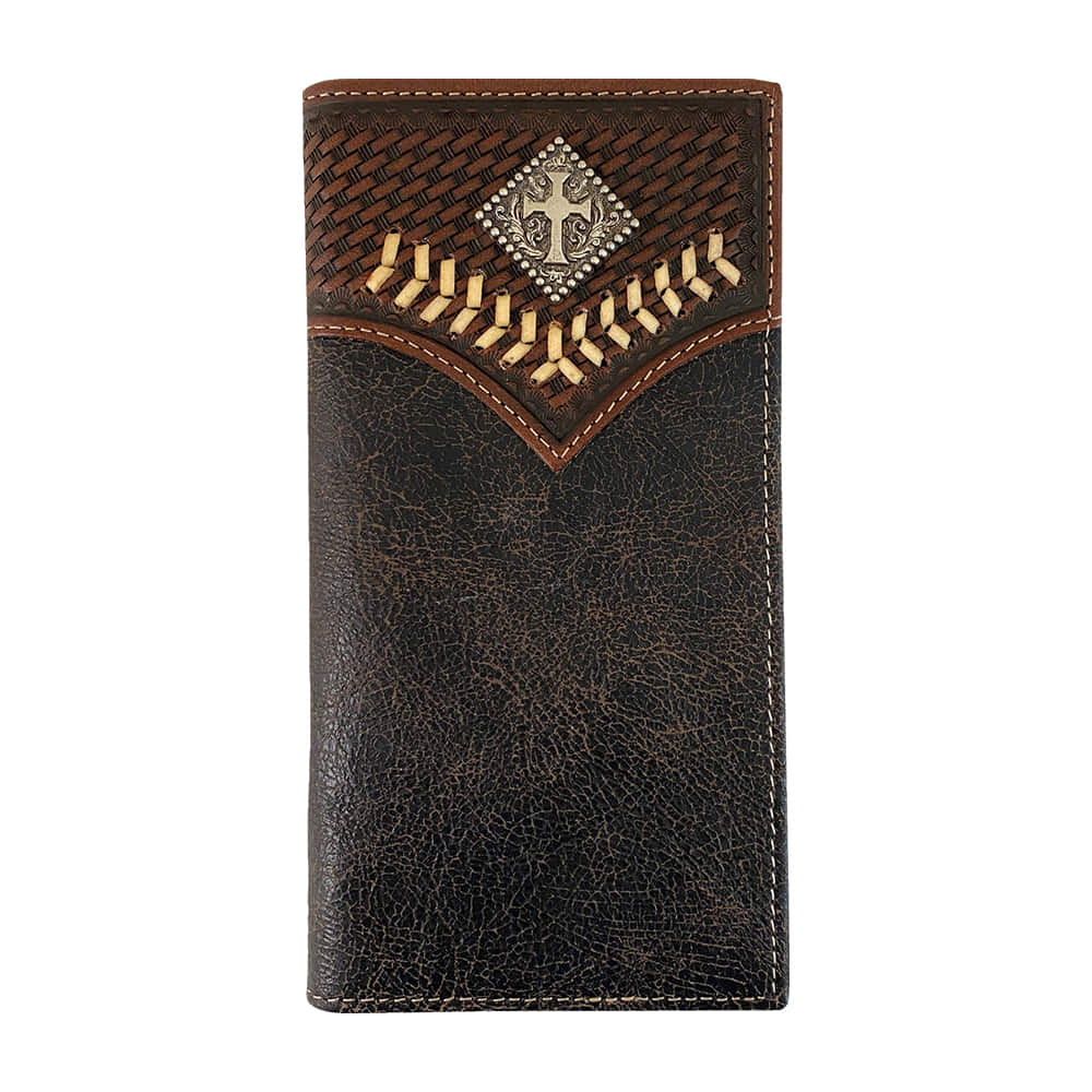 Roper Other Os Roper Brown with Cross Detail Men's Rodeo Wallet