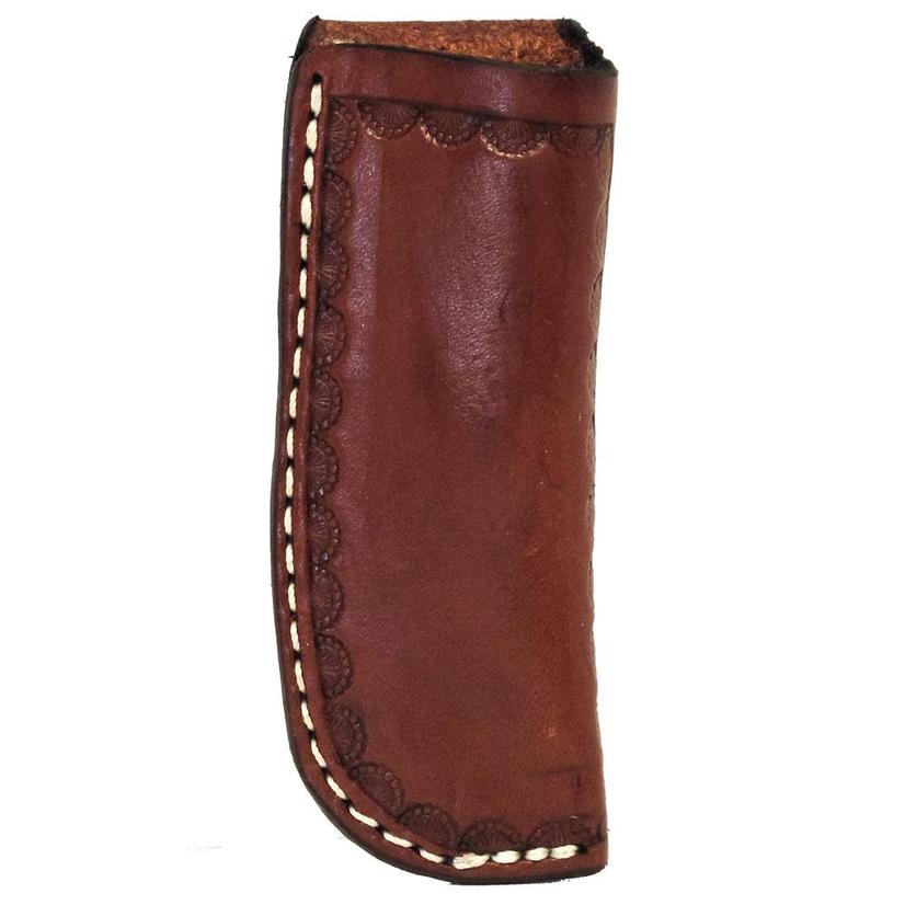 Leather Knife Scabbard With Camo Border