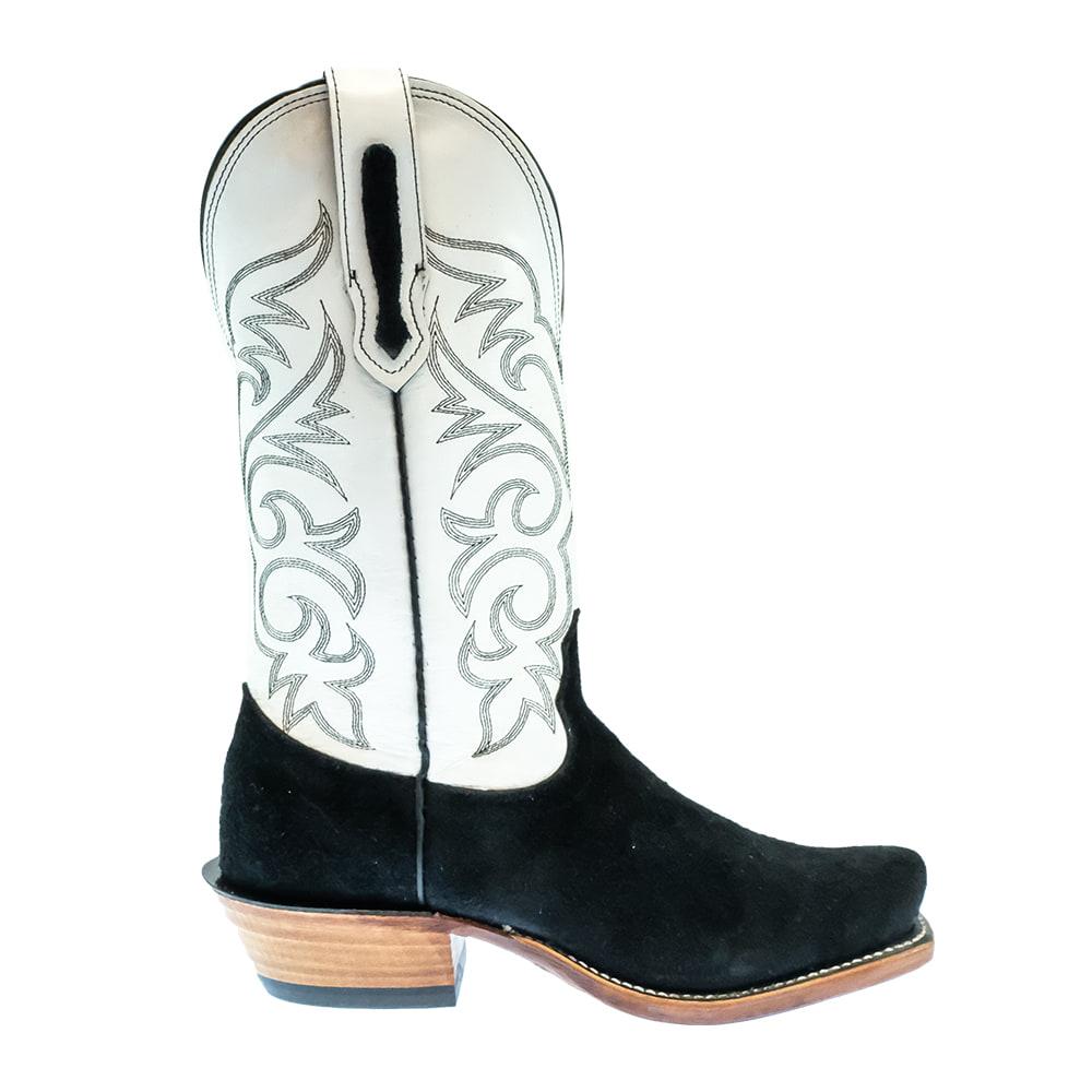 Fenoglio Custom White Glazed Black Italian Roughout Women's Boots