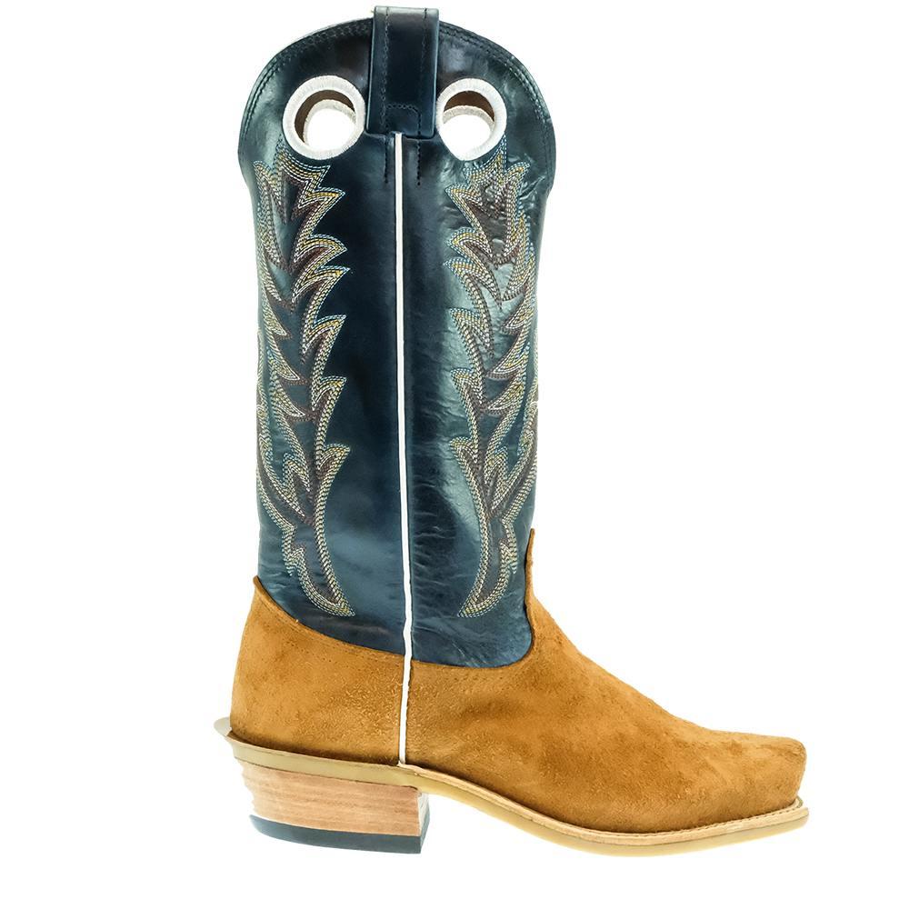 Fenoglio Men's Red Brown Roughout with Blue Upper Boots