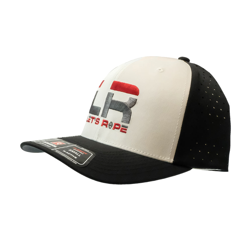Let's Rope Hats Let's Rope 632 White and Black R-Flex with Let's Rope Logo Cap