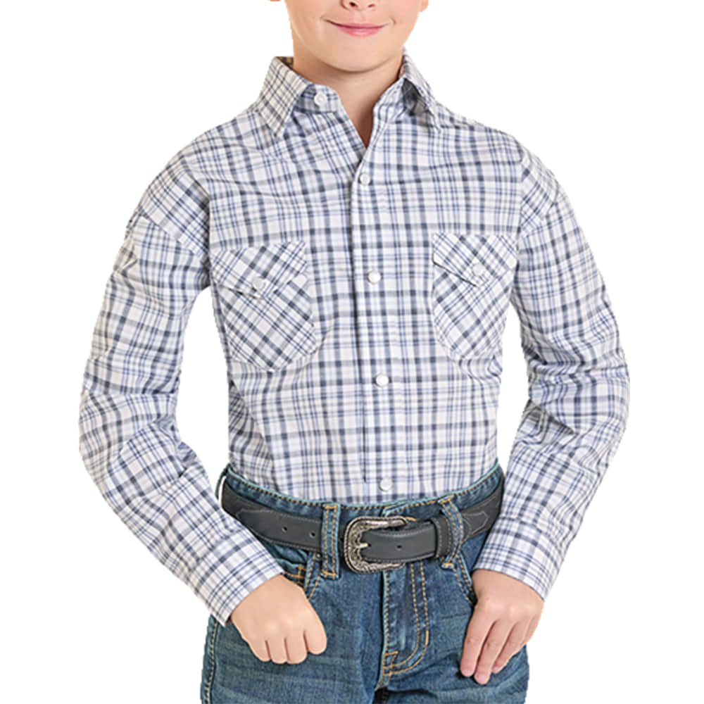 Panhandle Slim Apparel Panhandle Slim Boy's Long Sleeve Snap Plaid Shirt