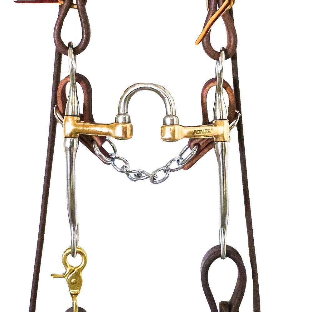 South Texas Tack Bridle Set w/ Metalab Stainless Steel Correctional Bit with Roping Reins