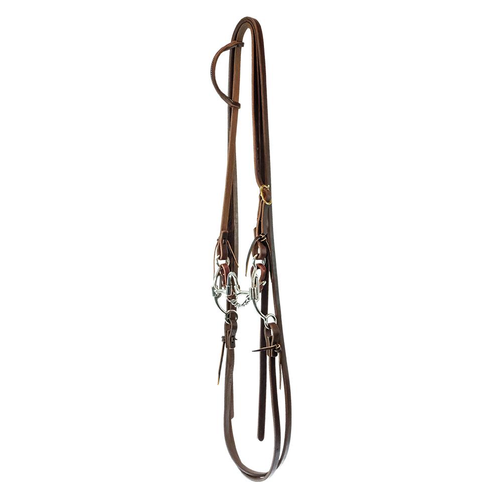 South Texas Tack Split Rein Slide Ear Bridle Set with STT "A" Port Hinged Correction Bit