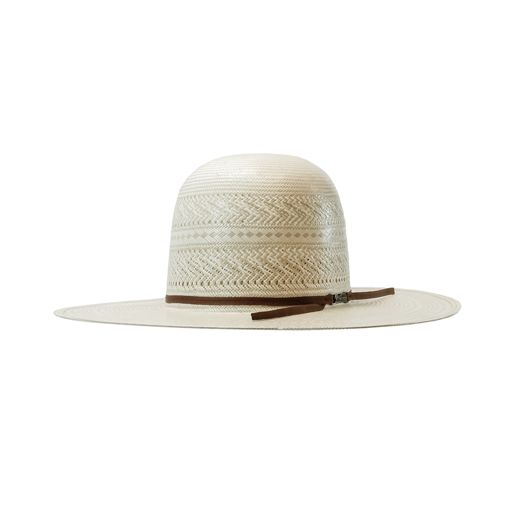 Straw Hat Drilex Sweatband Cord Chocolate Brim Drilex Straw Hat By