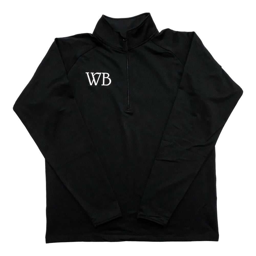 Western Bloodstock Apparel Western Bloodstock WB Embroidered Chest Logo Black Poly Spandex Men's Half-zip Pullover - Extended Size
