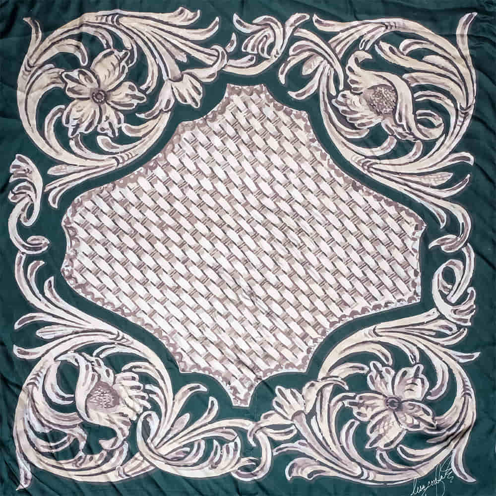 A Rare Bird Apparel Forest Green / 36"x36" A Rare Bird Forest Tooled Monochrome Wild Rag 36 X 36