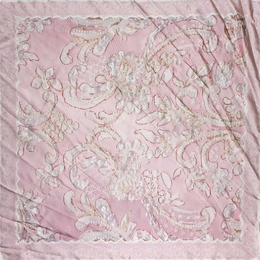 A Rare Bird Apparel Pink / 36"x36" A Rare Bird Pink Large Paisley Clouds Silk Rayon Wild Rag