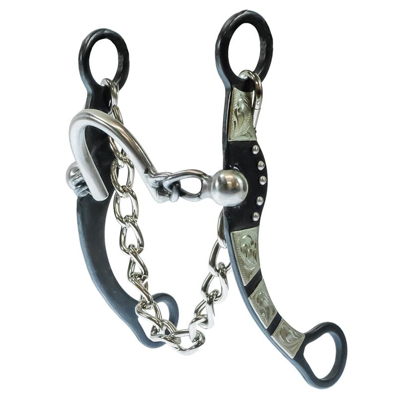 Aimee Imports Tack 5" Chain Port Bit With Silver Mounted Shanks