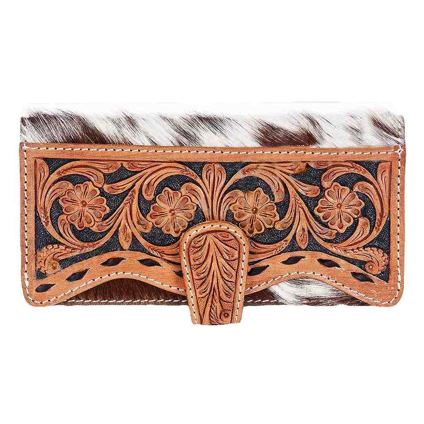 American Darling Other OSFA / MULTI American Darling Bags Tan White Cowhide Tooled Wallet