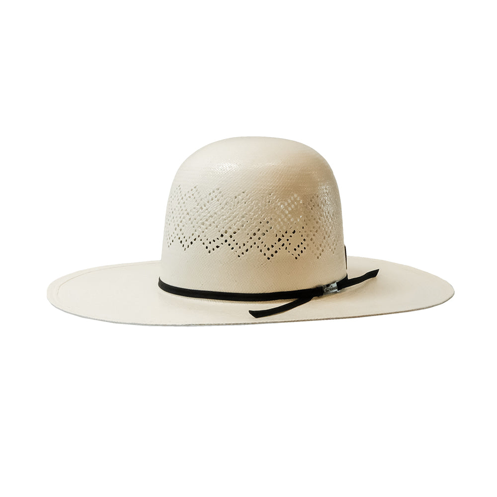 American Hat Company Hats American Hat Company Natural 4 1/4" Brim Open Black Two Cord Straw Hat