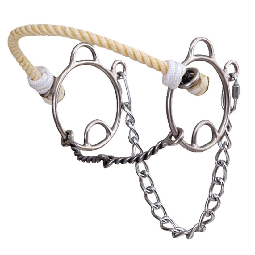 American Heritage Equine Tack 5 1/4" / Stainless Steel American Heritage Equine Rope Noseband Ring Combo Bit
