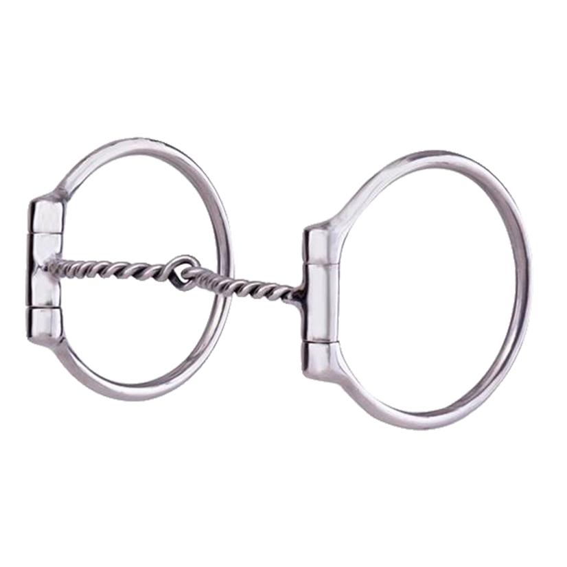 American Heritage Equine Tack Metalab Stainless Steel Twisted Wire Snaffle Dee Ring Bit