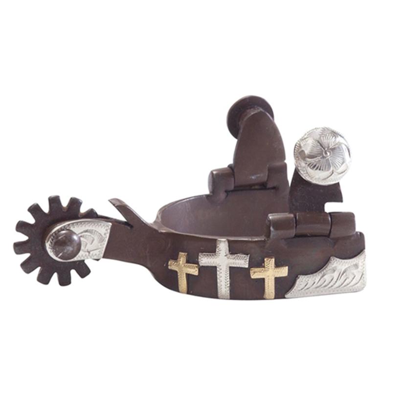 American Heritage Equine Toddler Antique Brown Toddler Spurs w/3 Crosses