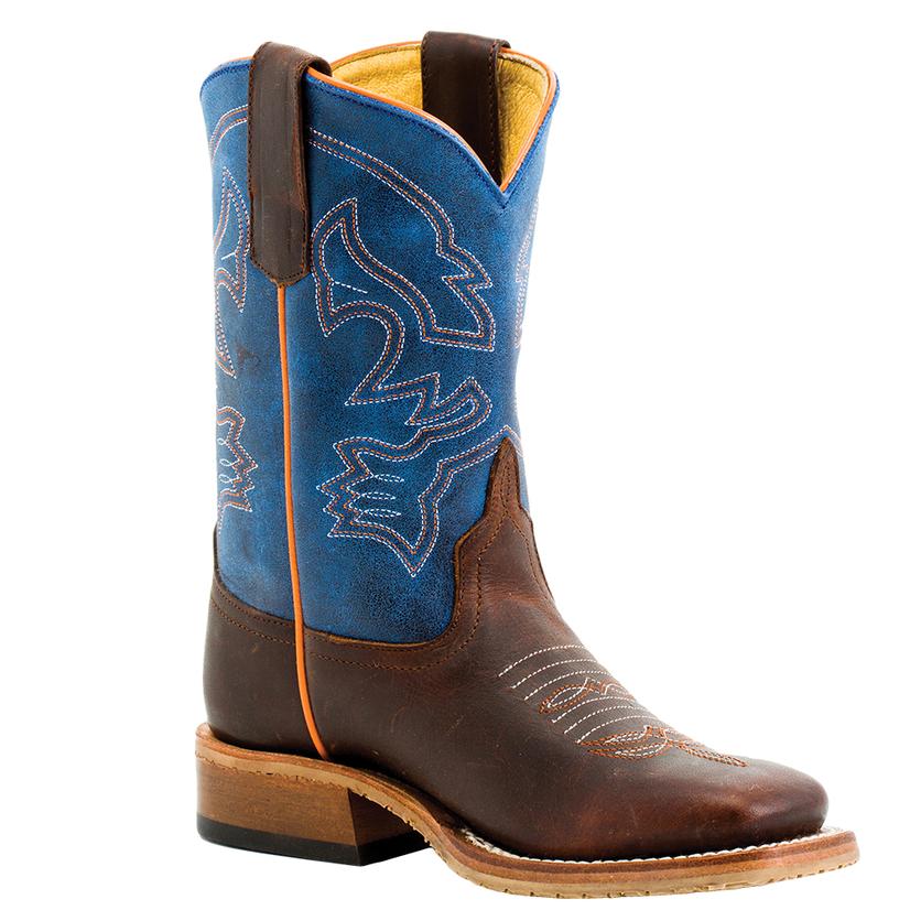 Anderson Bean Footwear Anderson Bean Blue Mad Dog Top Brown Bison Kid Boots - Kid Sizes 9-13, 1-3