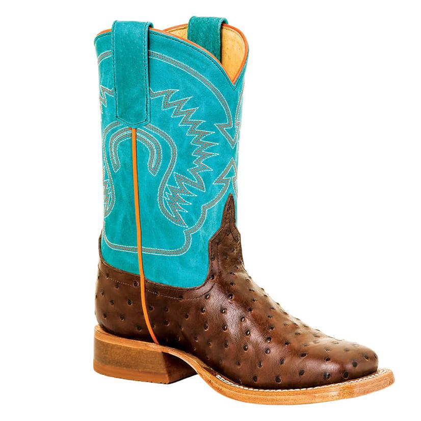 Anderson Bean Footwear Anderson Bean Turquoise Sinsation Chocolate Impostrich Girl's Boot